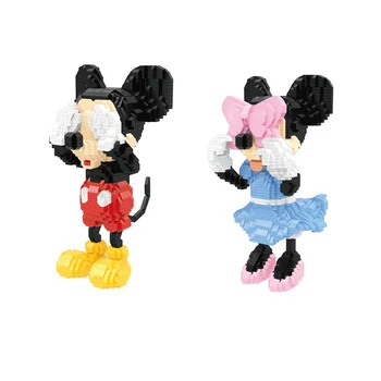 1906pcs+ Venda de Mickey Mouse Micro Blocos de Construção Clássico da Disney do Rato de Minnie do Mini Tijolos Figuras de Brinquedos Para a Criança Presente