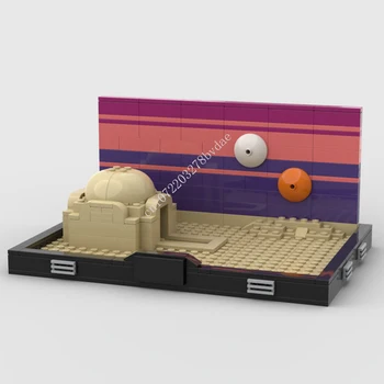 258PCS MOC Espaço de Batalha Tatooine pôr do Sol Diorama Modelo de Blocos de Construção de Tecnologia de Tijolos DIY Creative Assembly Brinquedos Presentes de natal