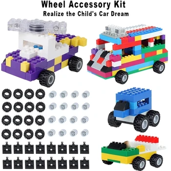 Blocos de construção de roda de carro do eixo porta e janela conjunto de acessórios para crianças criativas blocos de construção de brinquedo de presente DIY blocos de construção