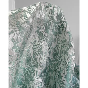 Dupla face em Tecido Jacquard Verde Branco Liso Textura paletó de Pano Designer Diy Metros de Costura de Poliéster Material de Nylon