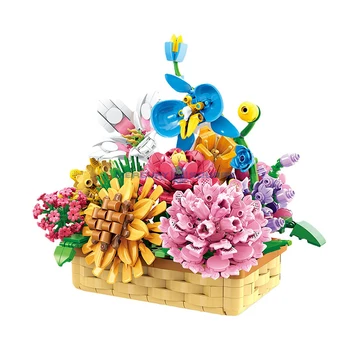 Flores Como Prometido Decorativos Cesta de Vasos de MOC 88044 Interior do Office Fábrica de Blocos de Construção de Ideias Criativas Tijolos Brinquedos para Presentes