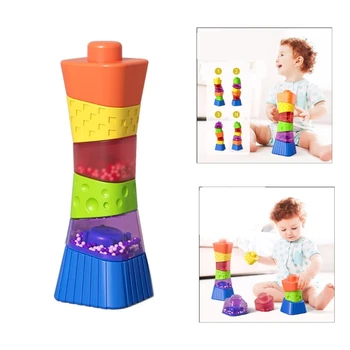 HUYU Plástico Empilhamento de Brinquedo Chocalho Irregular de Blocos de Construção de Brinquedo para o Raciocínio Lógico de Formação Educacional do Brinquedo para a Criança