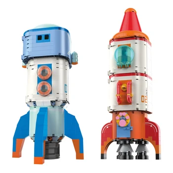 JAKI NOVO de Aviação Foguete Modelo de Blocos de Crianças Criativas Brinquedos Engraçado Estação Espacial Blocos de Construção Astronauta Tema Reunir Tijolos