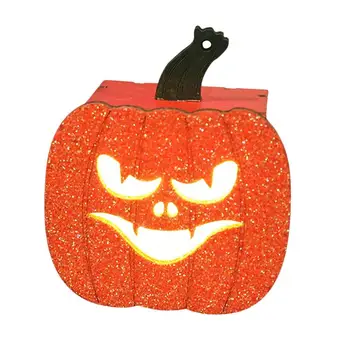 Madeira Careta de Abóbora de Halloween Luzes alimentadas por Bateria de Suspensão de Halloween Luzes de Abóbora Lâmpada Para a Decoração de Halloween