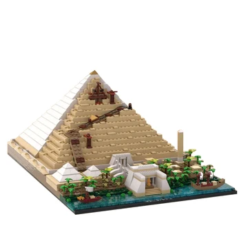MOC Clássico A Grande Pirâmide de Gizé Modelo de Arquitetura da Cidade Street View Blocos de Construção do Conjunto de DIY Montados Brinquedos de Presente de Aniversário