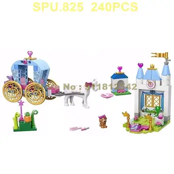 Sy845 240pcs Menina Carro da Princesa Príncipe do Castelo 2 Bonecas de Blocos de Construção de Brinquedo