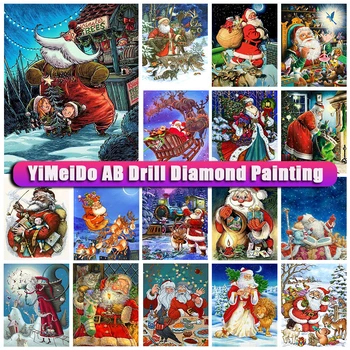 YiMeido Zíper do Saco de AB Diamante Pintura de Natal da Chegada Nova DIY Bordado de Diamante Mosaico de desenhos animados de Férias Papai Noel Imagem